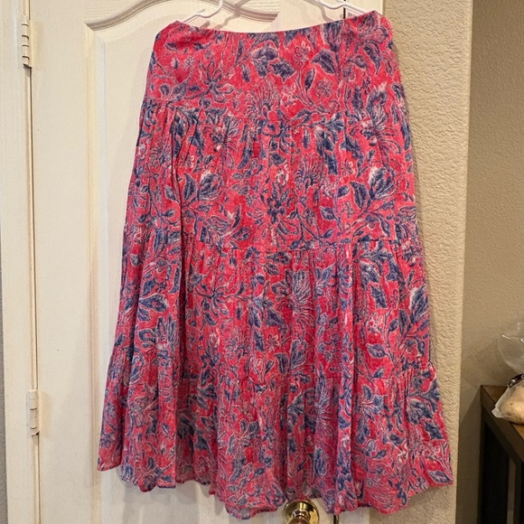 Chaps Denim Brand Floral Skirt, Medium - Picture 7 of 8
